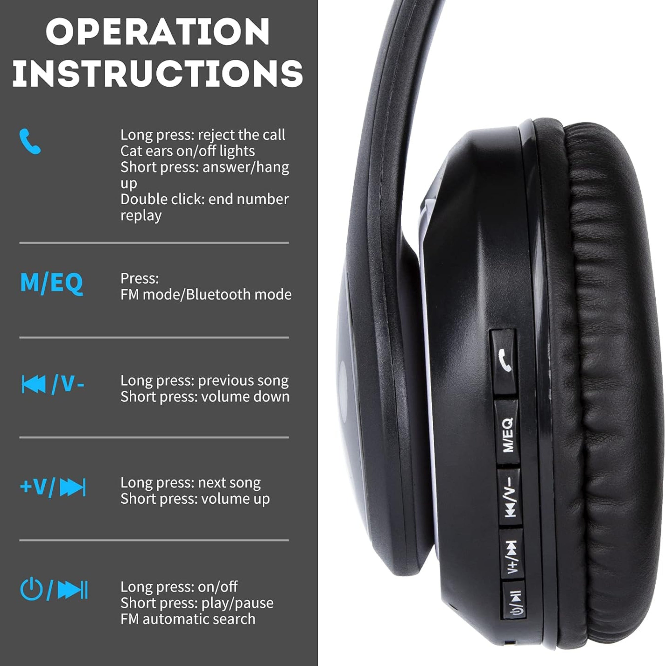 CAT Wirless GAME HEADSET - Colorful Light